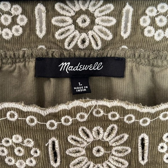 Madewell Embroidered Corduroy Square-Neck Mini Dress - Picture 6 of 10